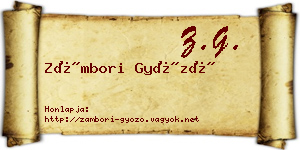 Zámbori Győző névjegykártya